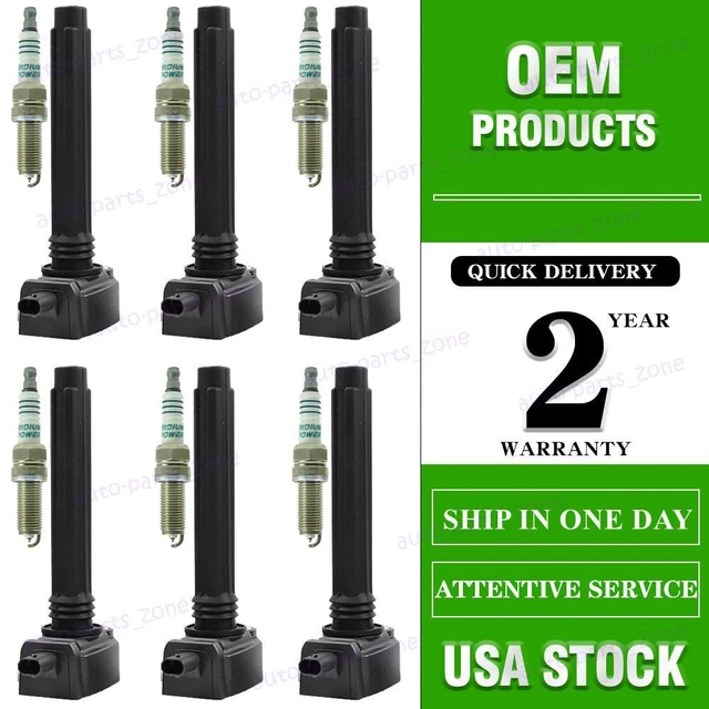6 PACK IGNITION Coil & Iridium Spark Plug For Chrysler Jeep Dodge Ram 3