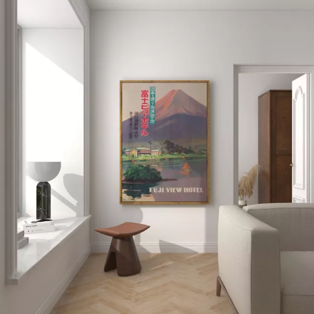 Fuji View Hotel in Japan Painting Wall Art poster Choose your Size