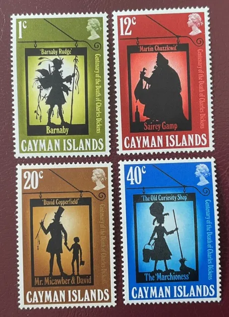 Cayman Islands - 1970 Charles Dickens Death Centenary, Set of 4 Stamps, MNH