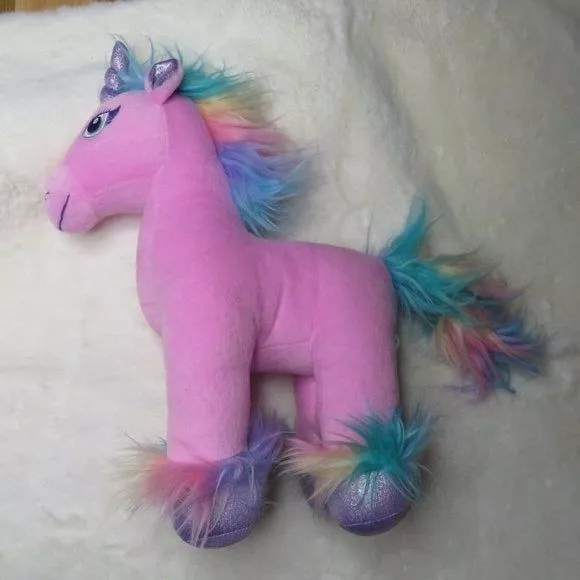 Build A Bear BAB Beary Fairy Friends Pink Rainbow Unicorn Plush Toy 15"H