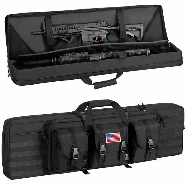 HEAVY DUTY 600D Double Carbine Rifle Bag Soft Gun Case Hunting Storage