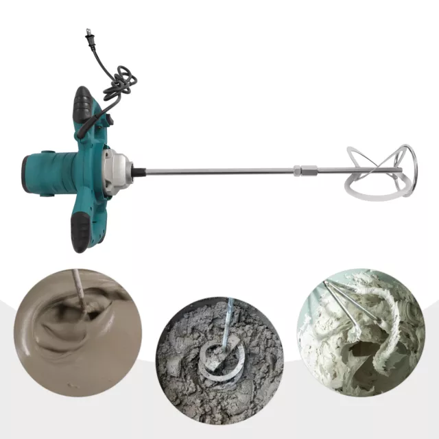 2100W Electric Concrete Cement Mixer Handheld Plaster Grout Paint Mortar 6 Gears