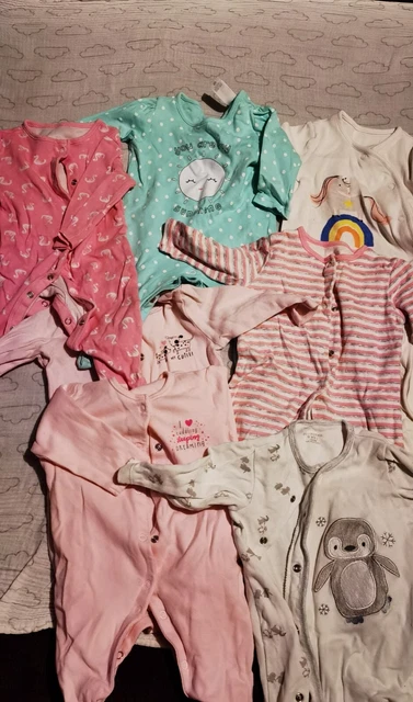 Baby Girl Sleepsuit Babygrow Bundle X7 3-6 Months