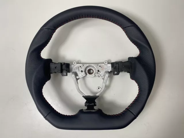 FIT SCION xB 2008-2014 Black Genuine leather steering wheel RED stitch-SPORTS 2