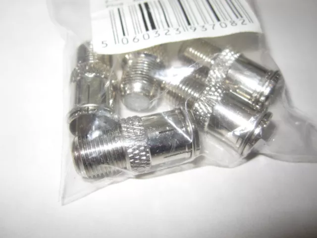 25 x Quick Fit F Plug to F Socket Push On Adaptor Satellite Connector