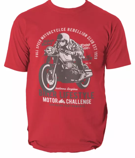 T-Shirt Lifestyle Biker Cafe Racer Uomo Moto Personalizzata Moto S-3XL