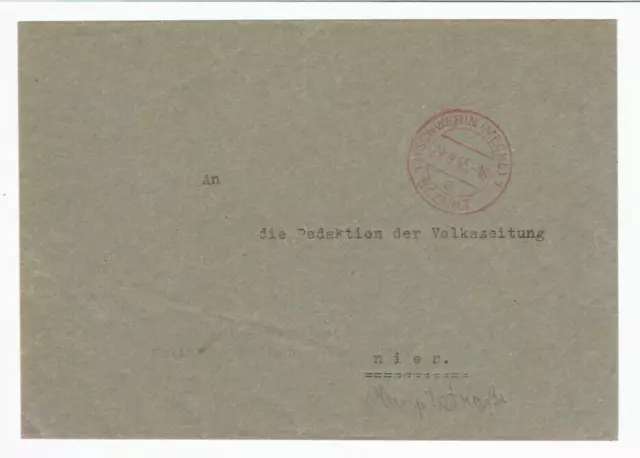 SBZ, Meckl.-Vorp., Ortsbrief mit Barfrankatur aus (3) SCHWERIN (MECKL) 1a, 1945