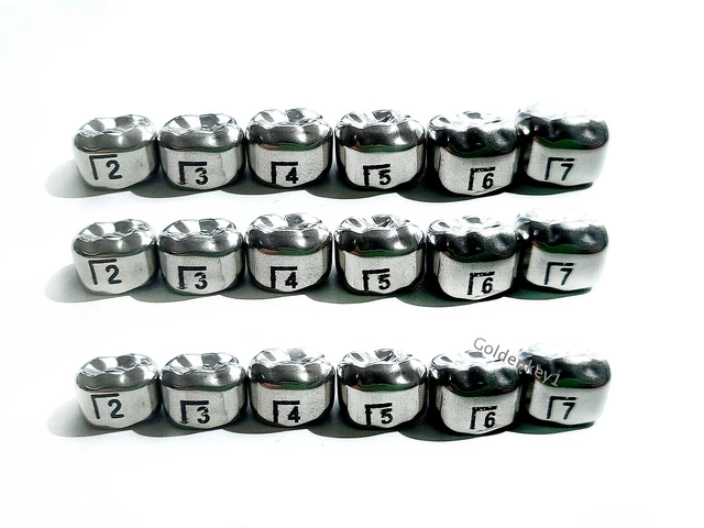 5Pcs 2#-7# Dental Permanent Molar Adult Crown Kit & Refills Stainless Steel