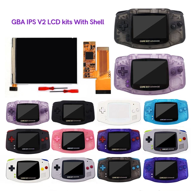 GBA IPS V2 Screen Backlight LCD Kits W/Color Shells for Gameboy Advance ...