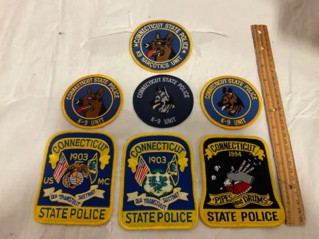 Police , collectors patch set Connecticut State 7 pieces full size