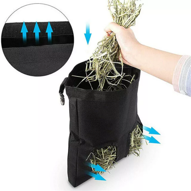 Rabbit Hay Feeder Bag Pet Rat Food Hanging Storage Slow Eating Feeding Pouch S/L 2