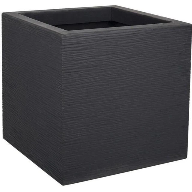 EDA PLASTIQUE Bac a fleurs carré Graphit Up - 21 L - 29.5 x 29.5 x 29.5 cm - Gr