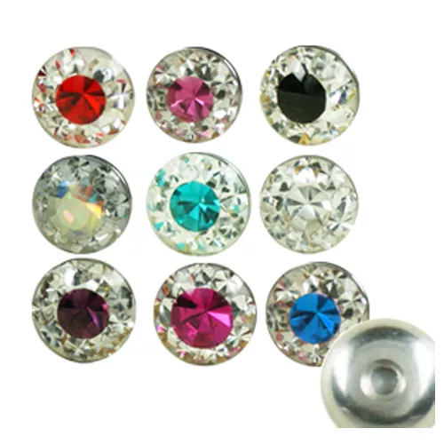 1,6mm Epoxy Crystal Piercing Schraubkugel 7mm Zungen Platte 2 farbig beschichtet