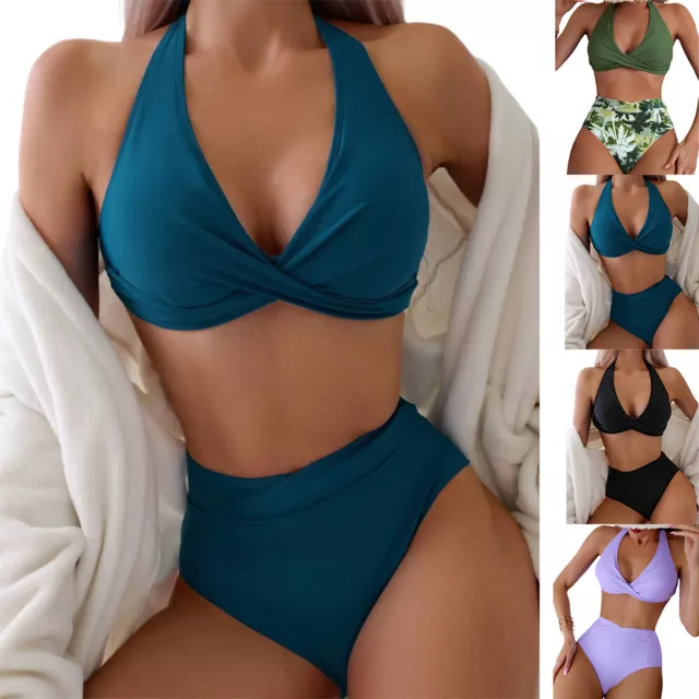 Sexy Womens Push Up Bra Bikini Set High Waist Swimsuit Swimwear Swimming Costume