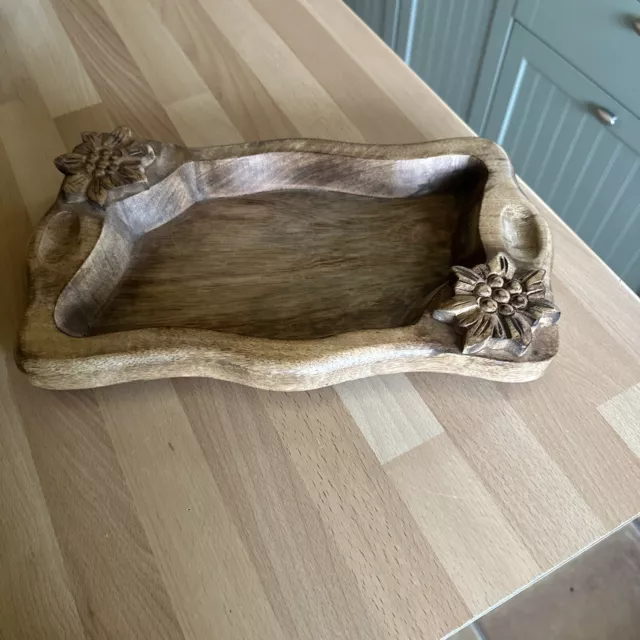 Hand Carved French Solid Wood Tray / Dish