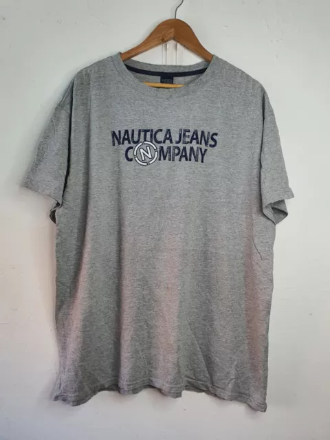 Vintage Nautica Jeans Company Shirt Mens Size XL Extra Large Grey Logo 90s Y2K