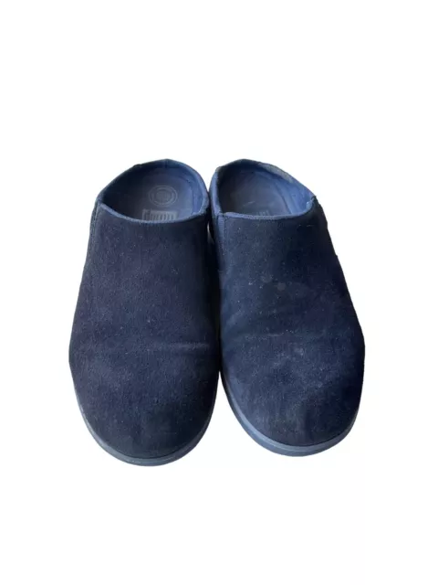 Fitflop Loaff Clogs Black Suede Micro Wobble Board Womens Size 9 B80-097