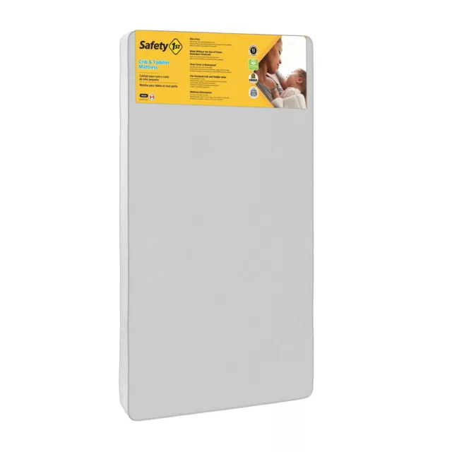 Safety 1st Sweet Dreams 5" Firm Crib & Toddler Mattress, Thermo-Bonded Core, Whi