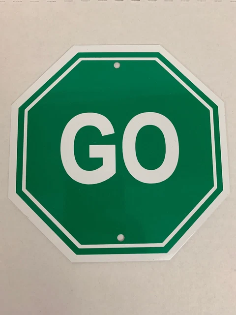 Metal Getgo Signs GREEN GO METAL Mini Road Traffic Sign 6
