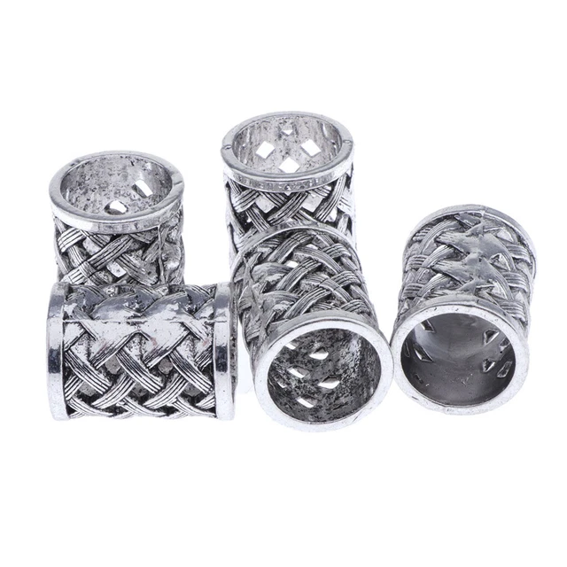5 Stück Böhmen Stil Dread Lock Verstellbar Metall Cuffs Dreadlocks Perlen