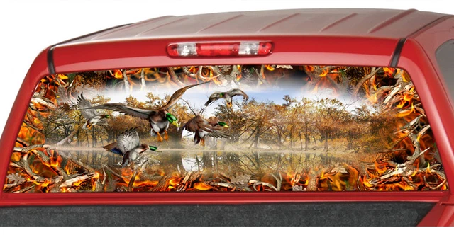 Mallard Duck Blaze Buck Skull Hunting Rear Window Graphic Decal Tint SUV Camo