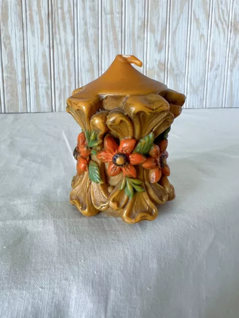 Vintage Candle Hand Painted 70’s Small MCM Mid Century Modern