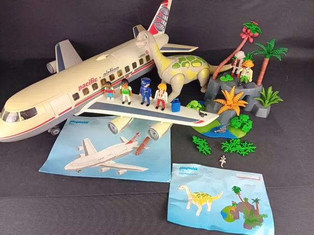 PLAYMOBIL PACIFIC AIRLINES Flugzeug 4310 & Playmobil Brachiosaurus 4172