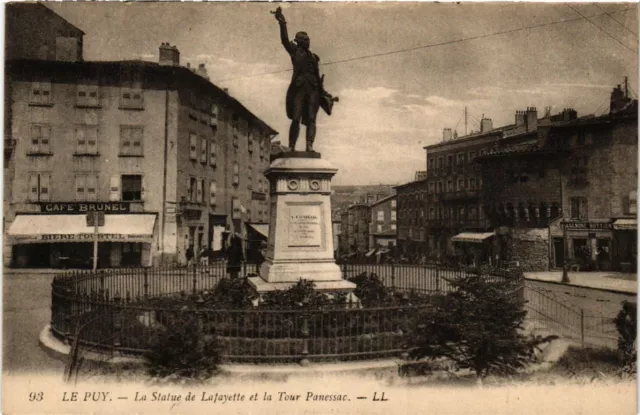 CPA Le PUY - Statue de LAFAYETTE et la Tour Panessac (588624)