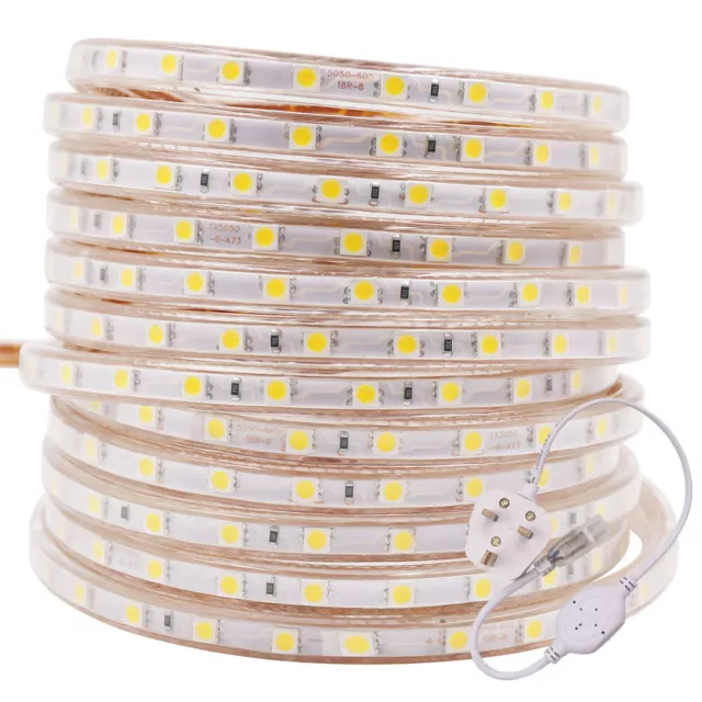 Led Strip Lights 220v 240v IP67 Waterproof 5050 SMD Rope Outdoor Decking Kitchen