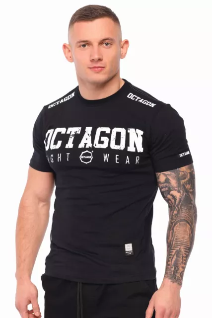 Men’s T-shirt Octagon Fight Wear Black MMA KSW UFC Muay Thai Boxing BJJ Polska