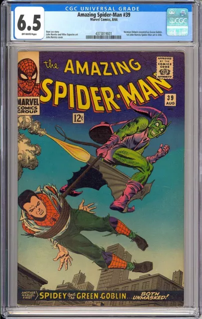 Amazing Spider-Man #39 Very Nice Green Goblin Silver Age Marvel 1966 CGC 6.5