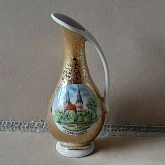 Royal Porzellan Bavaria KM Germany Handpainted 'OBERHOFENKIRCHE, GOPPINGEN' VGC