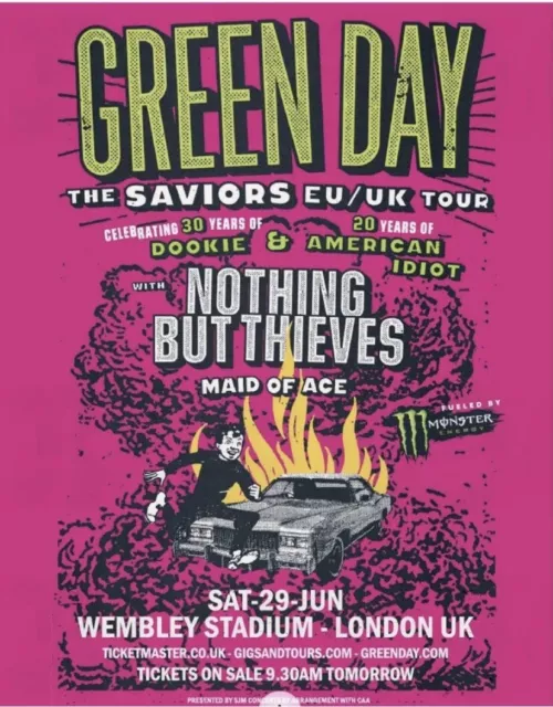 GREEN DAY THE Saviors Tour 2024 Ad Nothing But Thieves News Advert