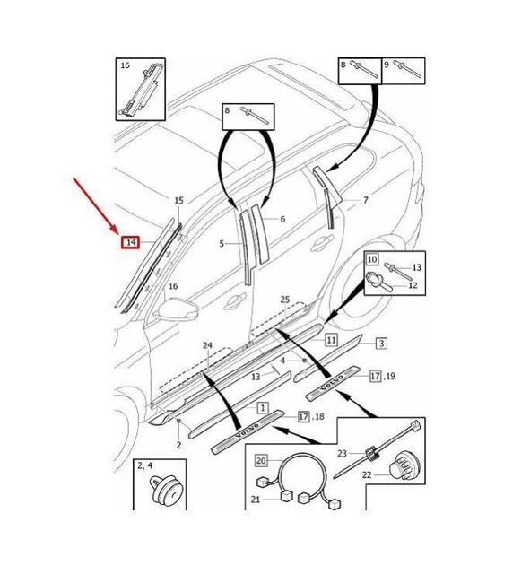 VOLVO XC60 MK1 Exterior A-Pillar Left Trim Moulding Genuine 39803231 £ ...