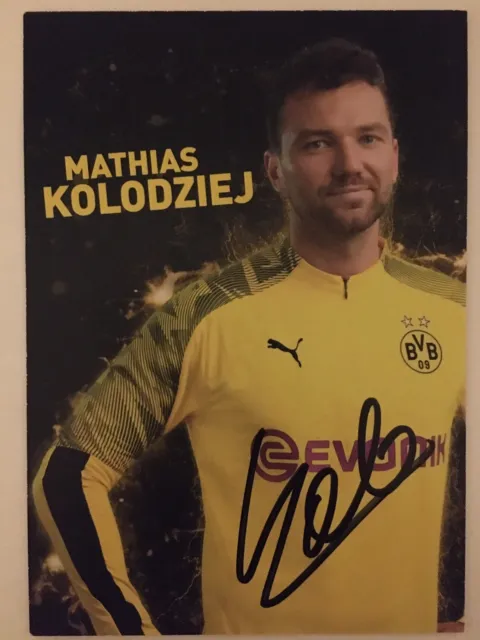 Handsignierte Autogrammkarte MATHIAS KOLODZIEJ Borussia Dortmund 19/20 2019/2020