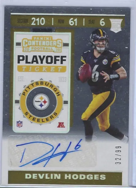 Devlin Hodges 2019 Panini Contenders Playoff Ticket Rookie Auto Rc #D /99