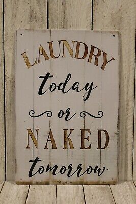 Laundry Room Tin Metal Sign Poster Wall Art Decor Vintage Style Rustic Look 2
