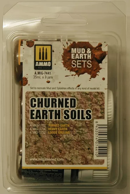 Ammo A.mig 7441 Mud & Earth Sets Churned Earth Soils