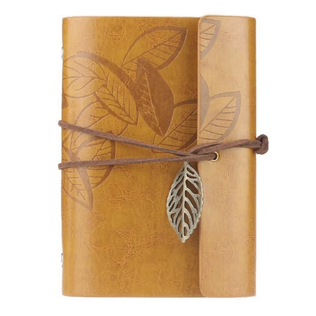Vintage Style Leaf Leaves Pattern PU Cover Loose-leaf String Bound Blank