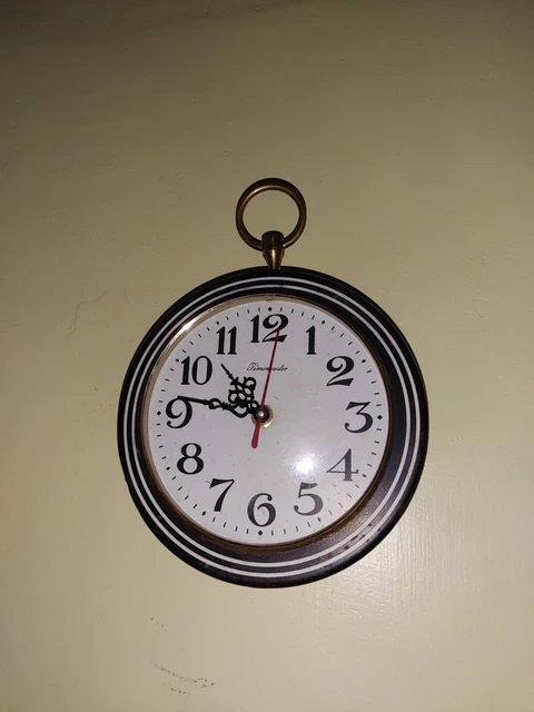 Orologio Da Muro Anni 60 Ferro e Ottone Funzionante