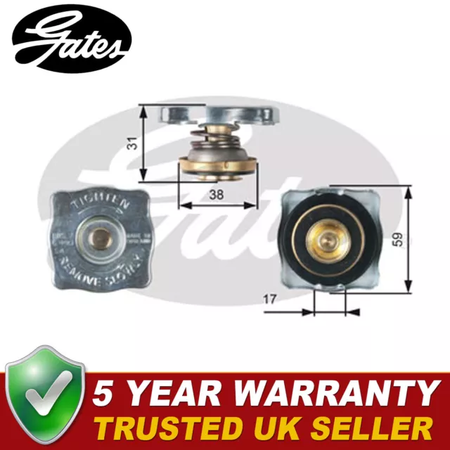 Gates Radiator Cap Fits Fiat Ducato (1982-1994) Talento (1989-1994) - RC130