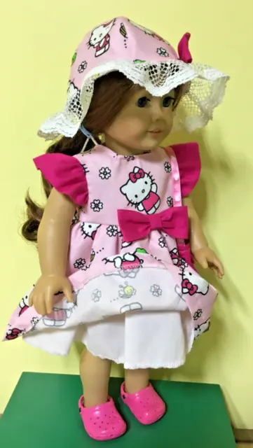 18 inch doll clothes will fit american girl type dolls handmade "hello kitty" 3