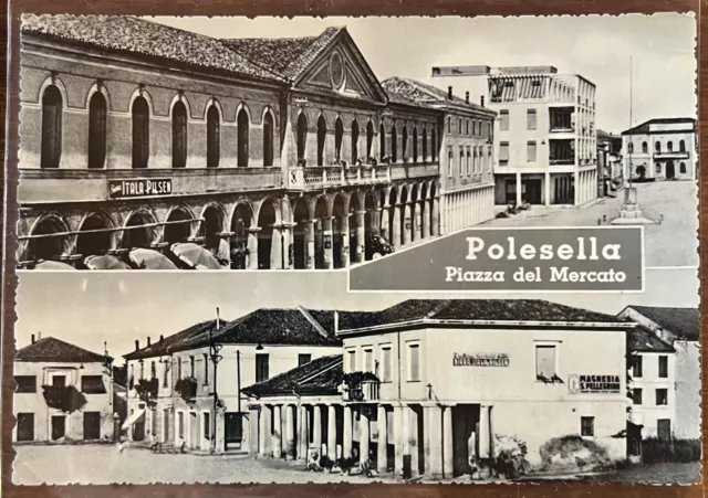 Cartolina-Polesella (Rovigo)  "Piazza Del Mercato"