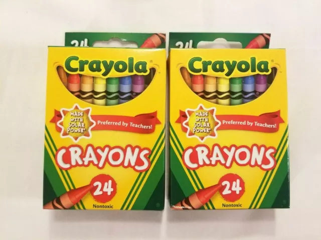 Crayola Crayons 24 ct Box Non-Toxic Made In The USA 2 Pack