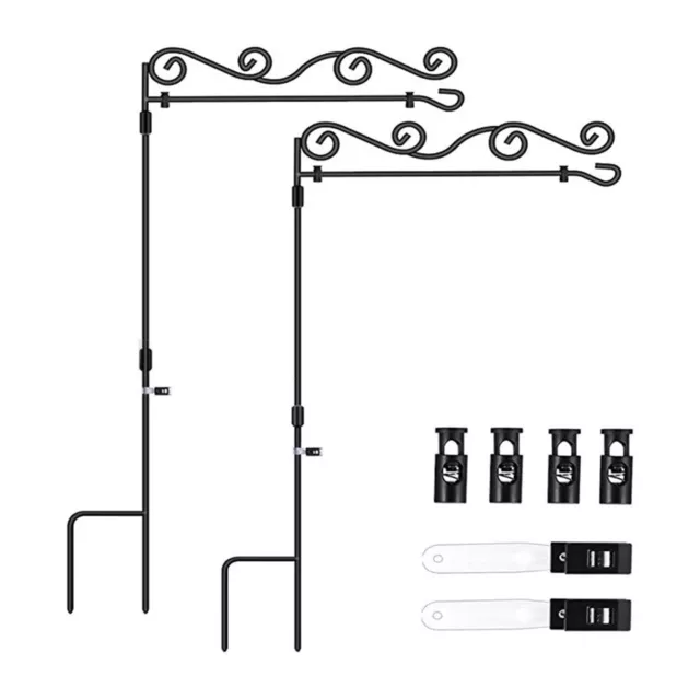 Garden Flag Stand Flagpole Yard Flag Stand with Clip Flag Holder Outdoor Decor