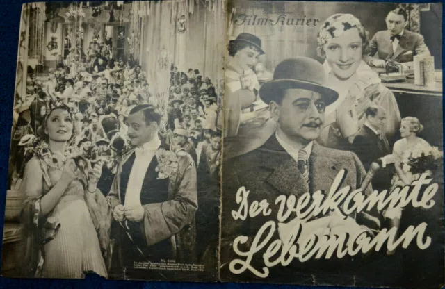 Bfk 2504 Illustrierter Film Kurier Le Verkannte Lebemann Hans Junkermann