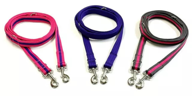 Police Style Dog Training Lead Double Ended Multi Functional 20mm Soft Webbing