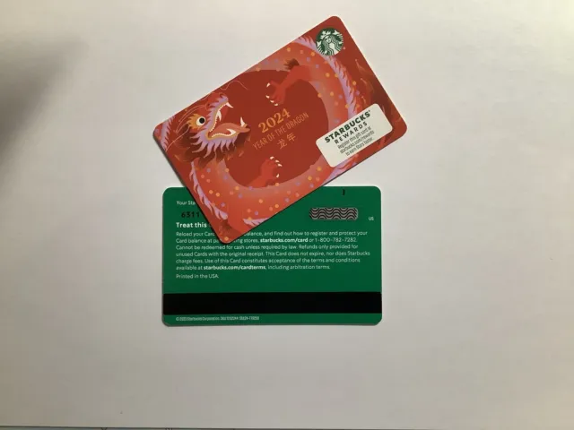Geschenkkarte Starbucks 🇺🇸 # 6311 Year Of The Dragon 2024 mit Sonderzeichen ➖