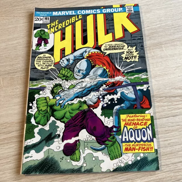 Marvel Comic Group The Incredible Hulk No. 165 The Mind Bending Menace of Aquon