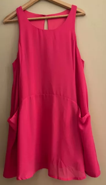 The Impeccable Pig Pink Sleevelss Dress Pockets Size L